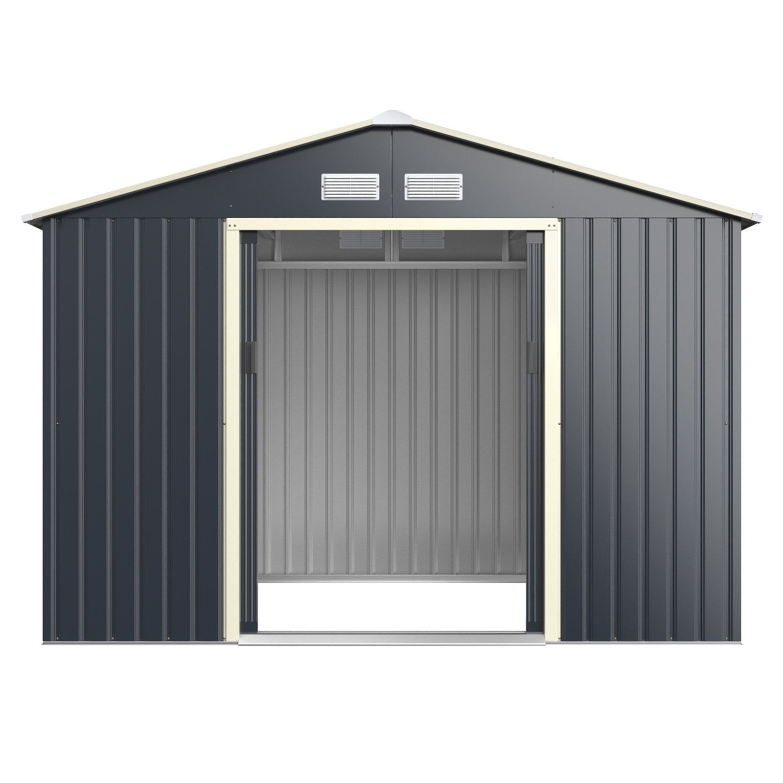 9 x 6 Feet Metal Storage Shed for Garden and Tools, Gray Sheds & Outdoor Storage   at Gallery Canada