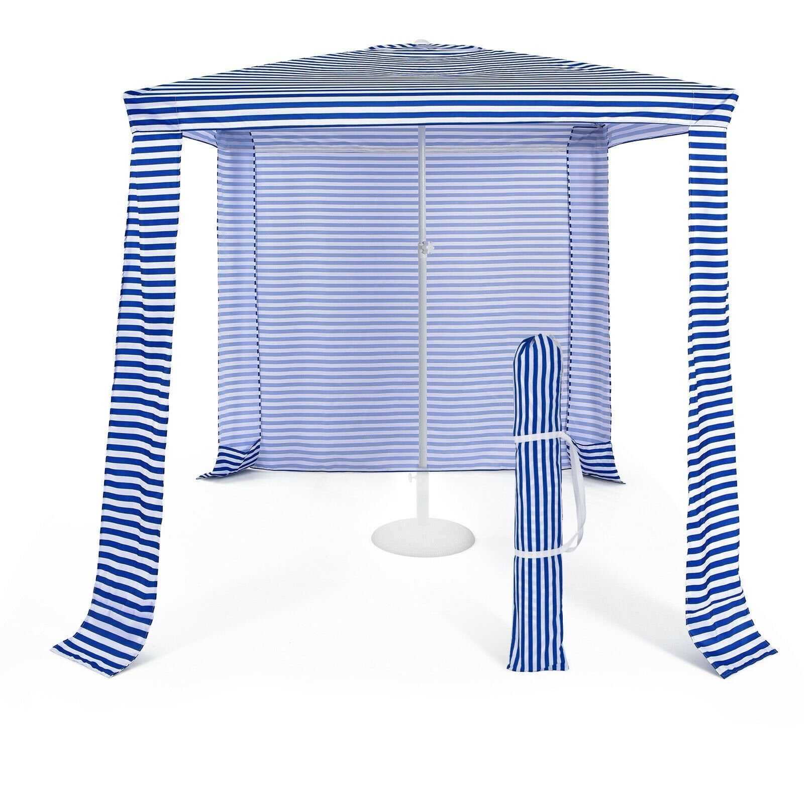 6.6 x 6.6 Feet Foldable and Easy-Setup Beach Canopy With Carry Bag, Navy Canopies   at Gallery Canada