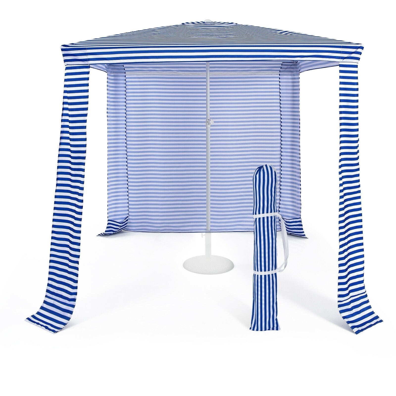 6.6 x 6.6 Feet Foldable and Easy-Setup Beach Canopy With Carry Bag, Navy - Gallery Canada