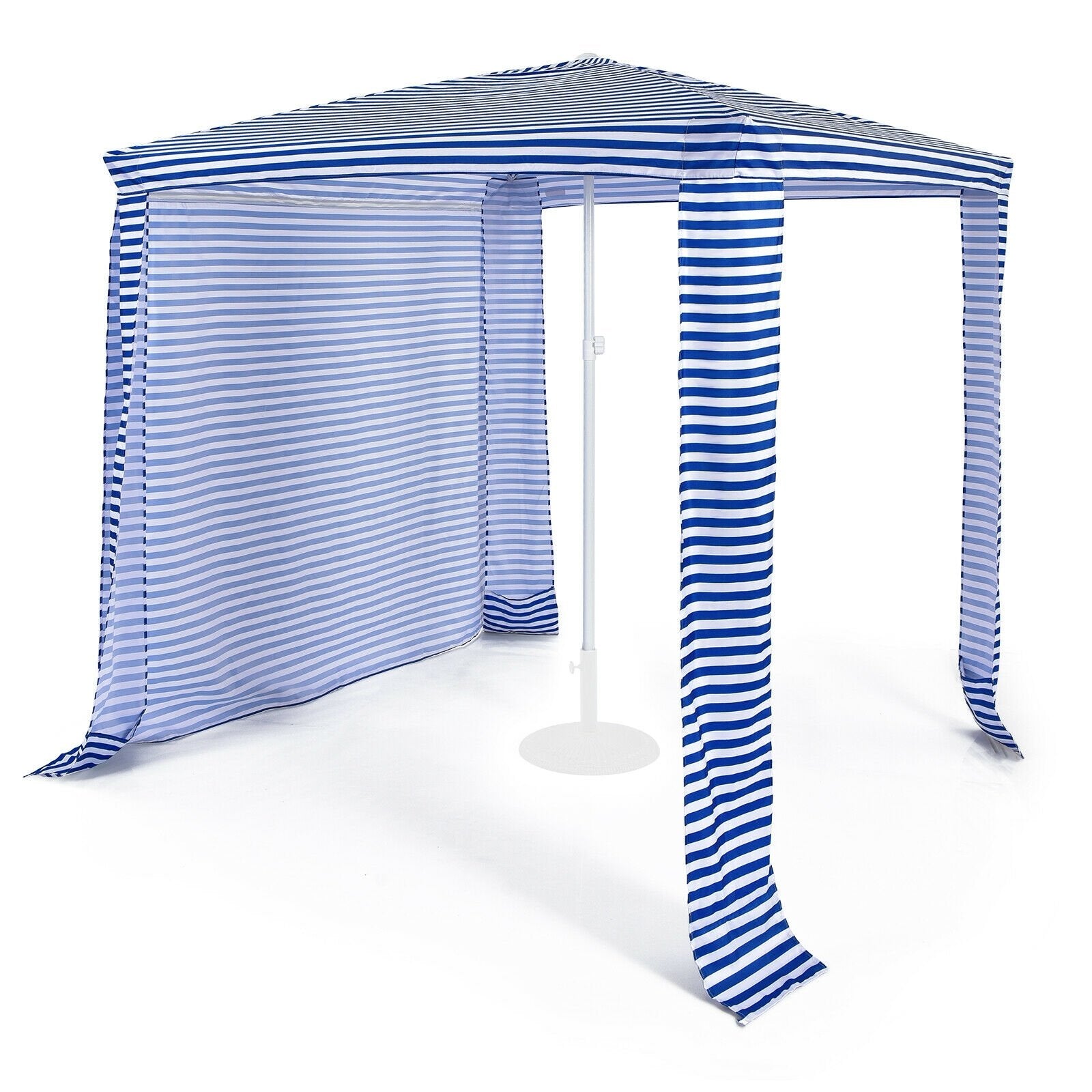 6.6 x 6.6 Feet Foldable and Easy-Setup Beach Canopy With Carry Bag, Navy Canopies   at Gallery Canada