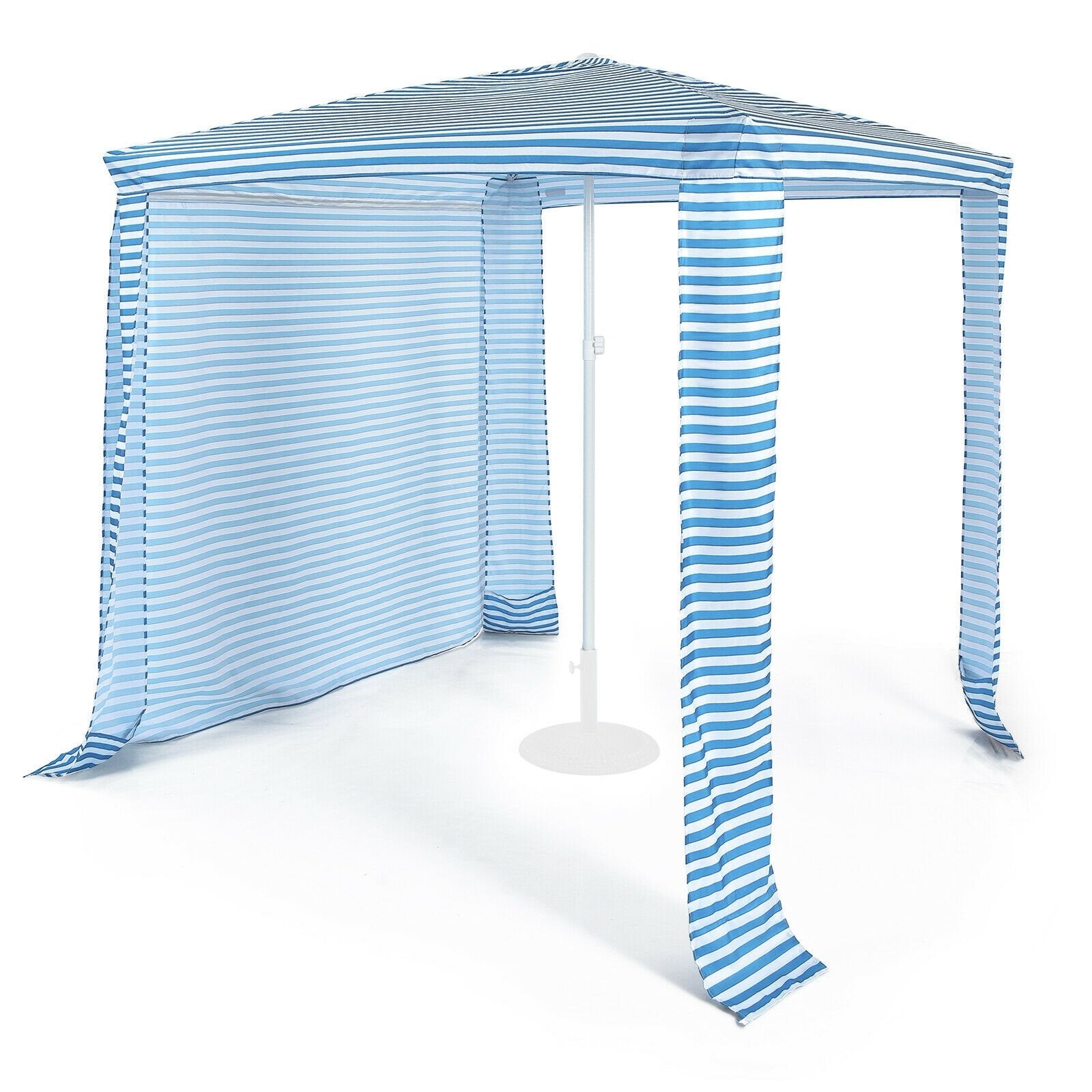 6.6 x 6.6 Feet Foldable and Easy-Setup Beach Canopy With Carry Bag, Blue Canopies   at Gallery Canada