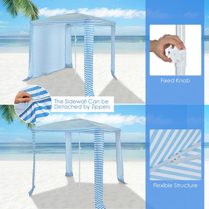 6.6 x 6.6 Feet Foldable and Easy-Setup Beach Canopy With Carry Bag, Blue Canopies   at Gallery Canada