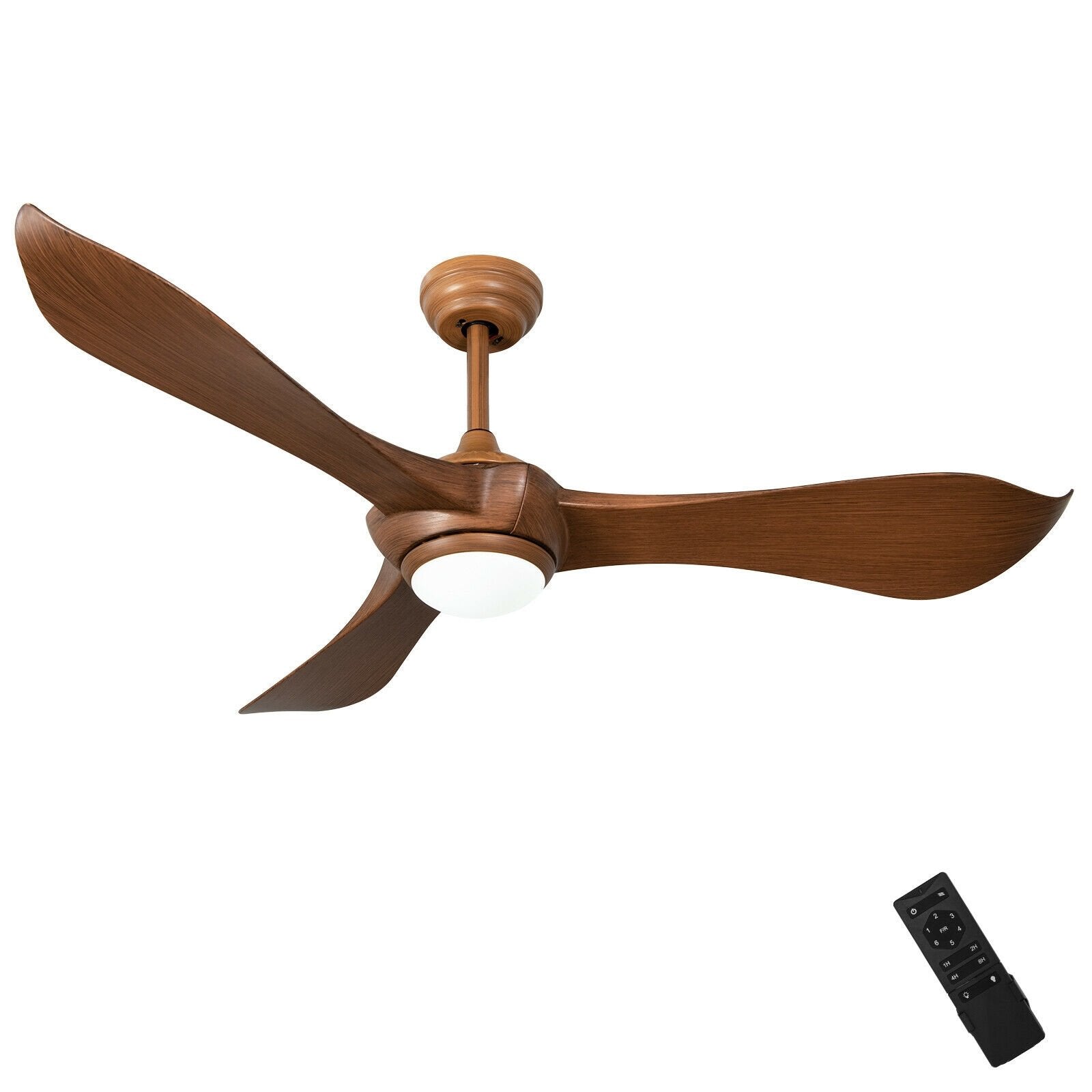 52 Inch Ceiling Fan with Light Reversible DC Motor, Walnut Ceiling Fans   at Gallery Canada