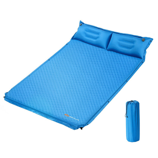 Self-Inflating Camping Outdoor Sleeping Mat with Pillows Bag, Blue Air Mattresses & Sleeping Bags   at Gallery Canada