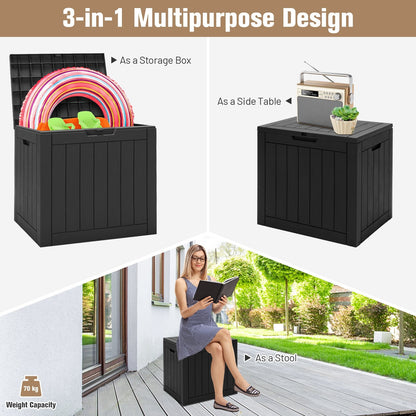 30 Gallon Deck Box Storage Seating Container, Black - Gallery Canada