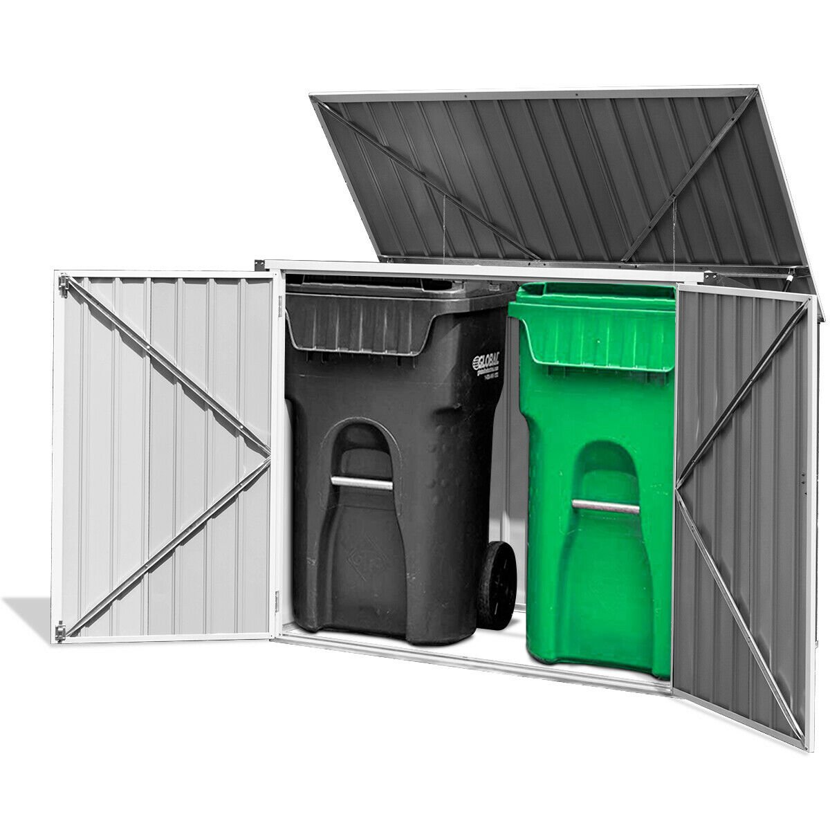 Horizontal Storage Shed 68 Cubic Feet for Garbage Cans, Black Sheds & Outdoor Storage   at Gallery Canada