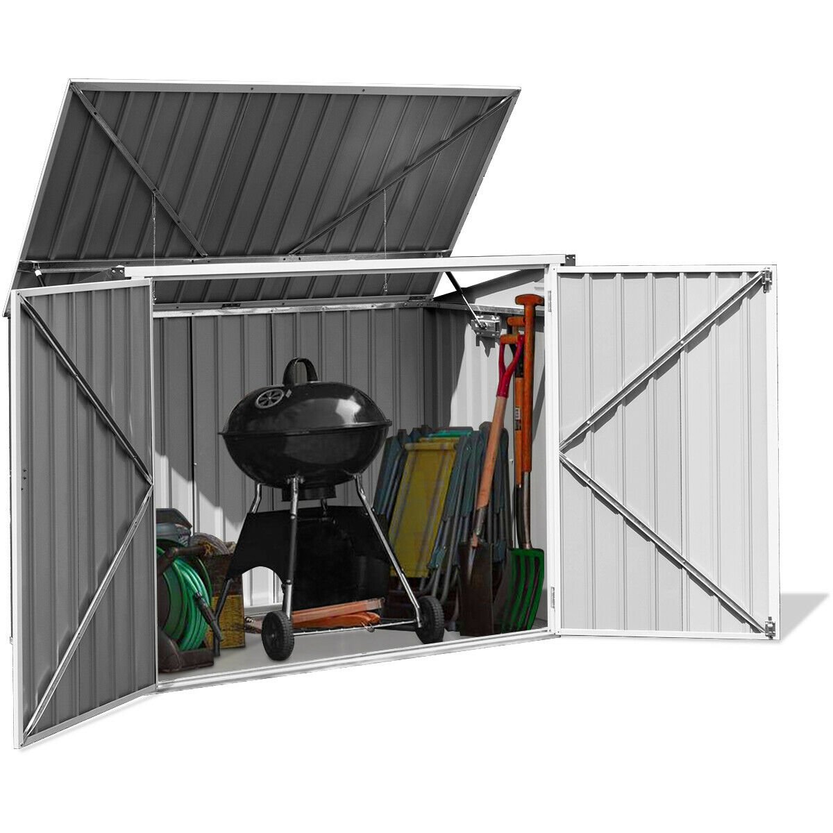 Horizontal Storage Shed 68 Cubic Feet for Garbage Cans, Black Sheds & Outdoor Storage   at Gallery Canada