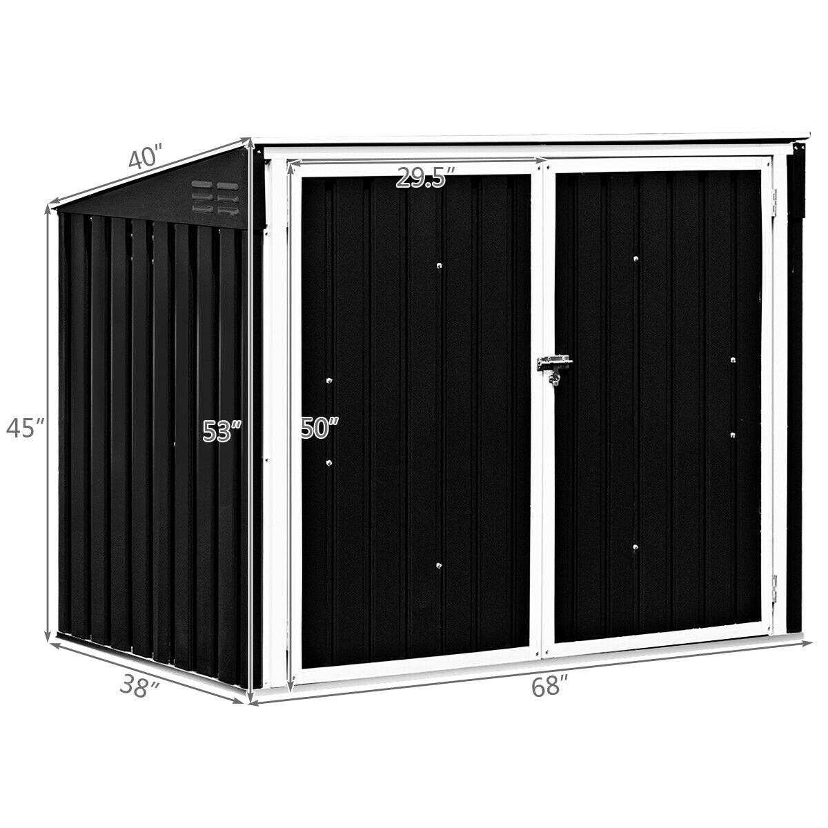 Horizontal Storage Shed 68 Cubic Feet for Garbage Cans, Black Sheds & Outdoor Storage   at Gallery Canada