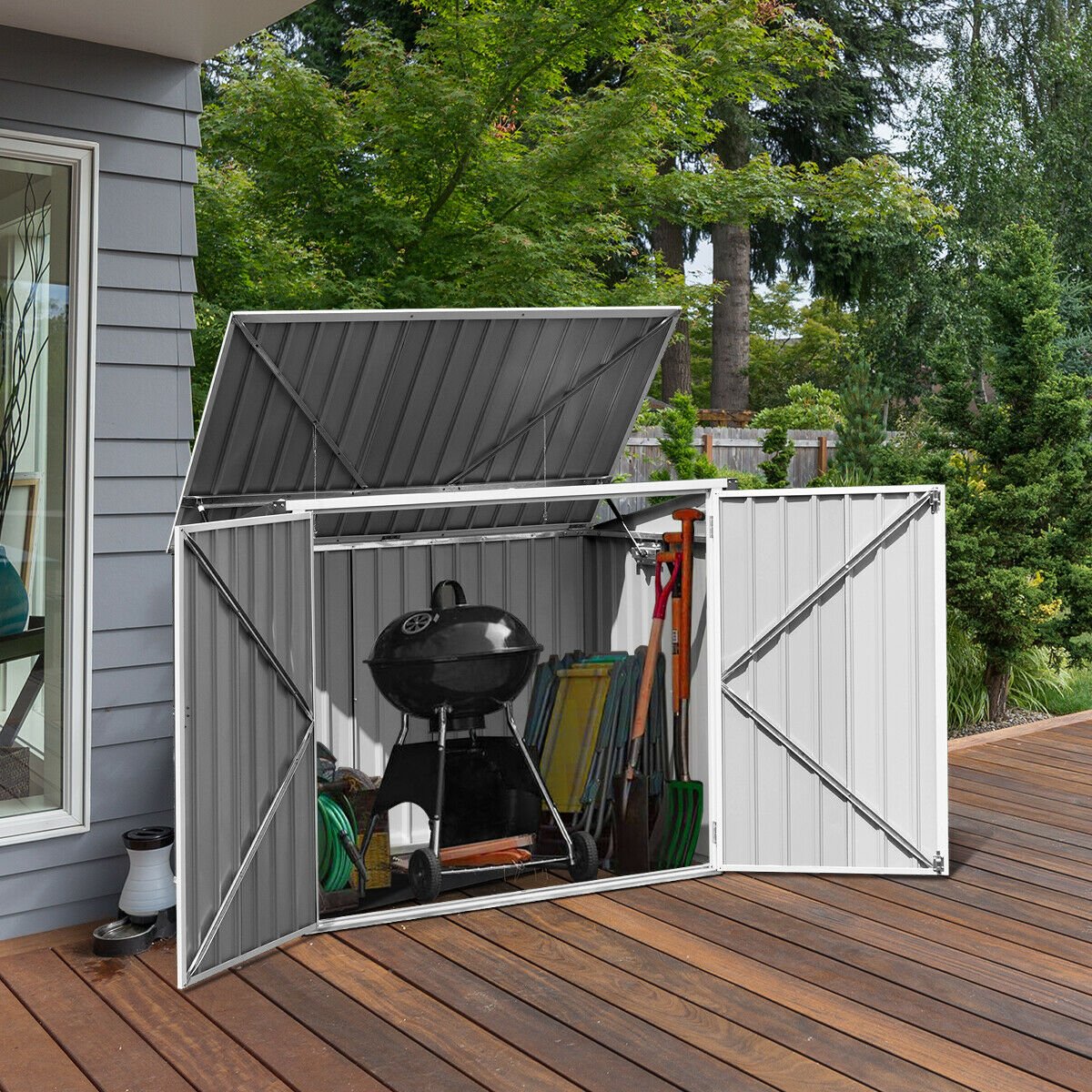 Horizontal Storage Shed 68 Cubic Feet for Garbage Cans, Black Sheds & Outdoor Storage   at Gallery Canada