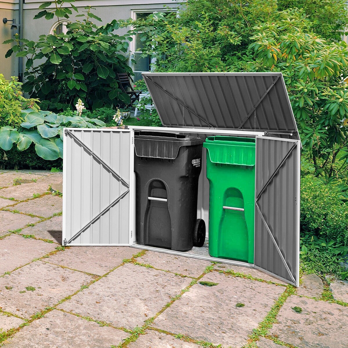 Horizontal Storage Shed 68 Cubic Feet for Garbage Cans, Black Sheds & Outdoor Storage   at Gallery Canada