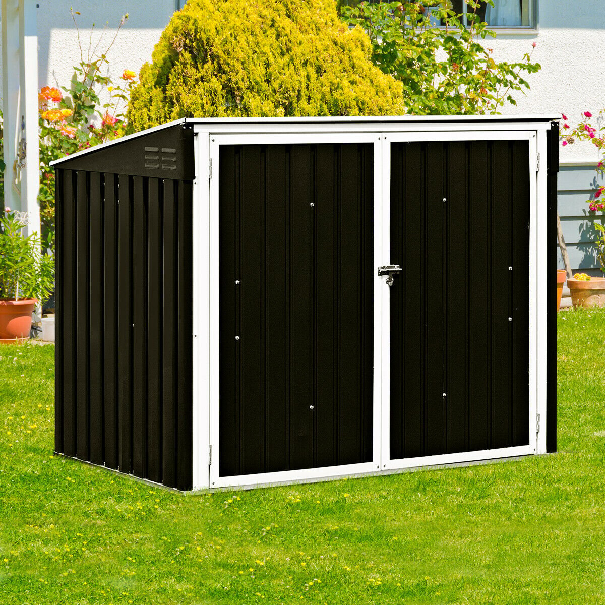 Horizontal Storage Shed 68 Cubic Feet for Garbage Cans, Black Sheds & Outdoor Storage   at Gallery Canada