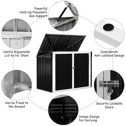 Horizontal Storage Shed 68 Cubic Feet for Garbage Cans, Black Sheds & Outdoor Storage   at Gallery Canada