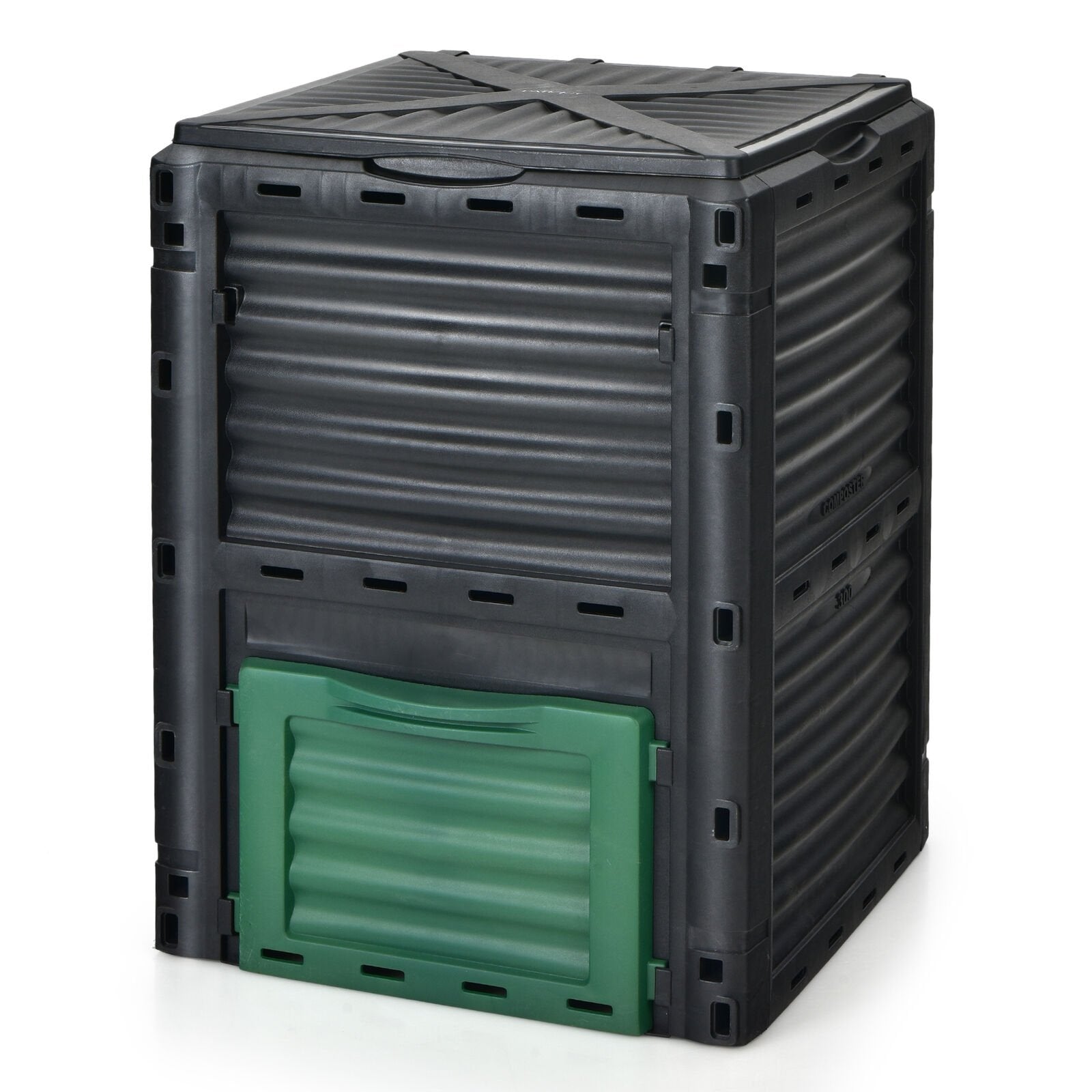 80-Gallon Outdoor Composter with Large Openable Lid and Bottom Exit Door, Black Garden Tools   at Gallery Canada