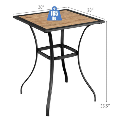 Patio Square Bar Table for Garden Backyard, Black - Gallery Canada