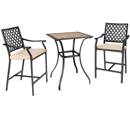 Patio Square Bar Table for Garden Backyard, Black Patio Bar Furniture   at Gallery Canada