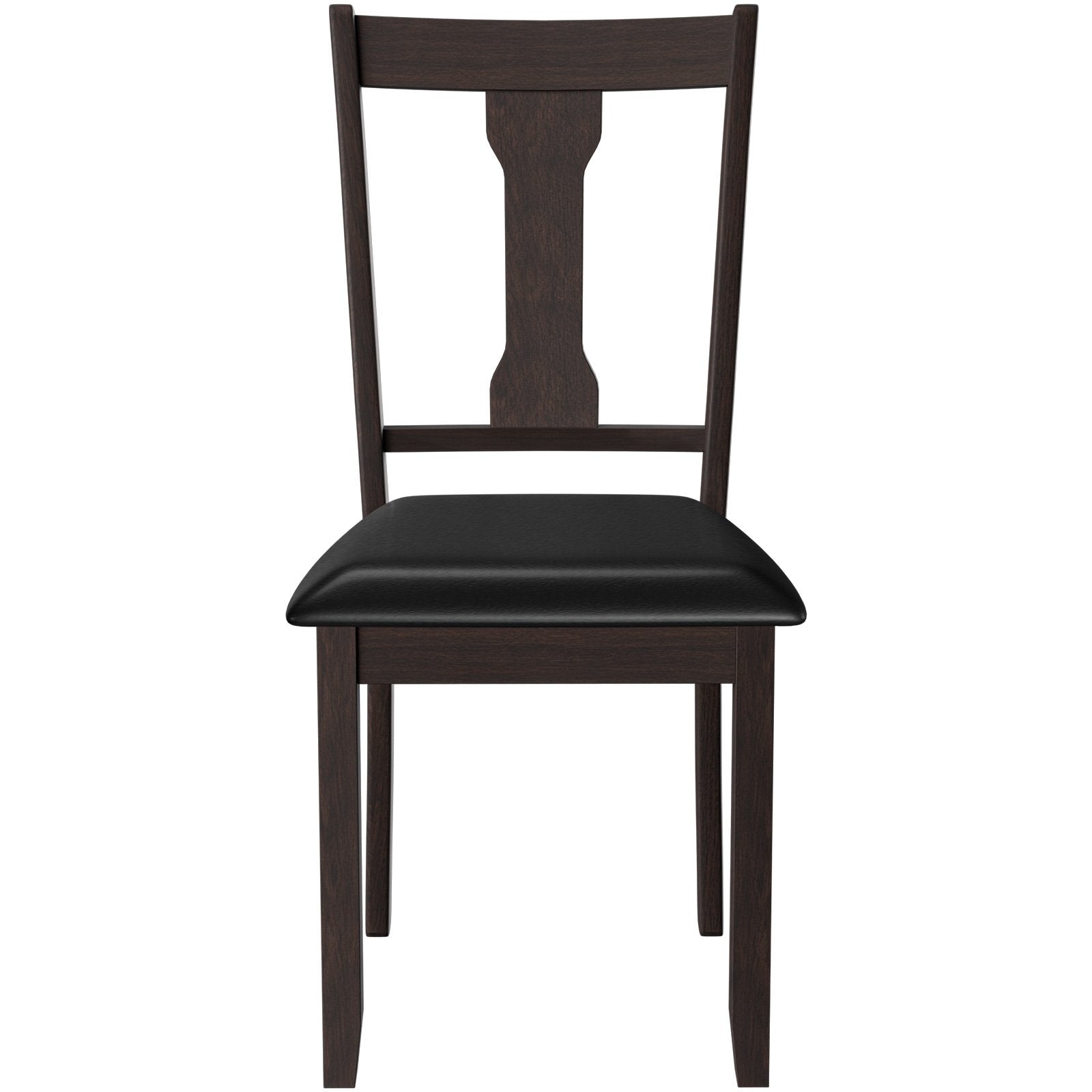 Set of 2 Dining Room Chair with Rubber Wood Frame and Upholstered Padded Seat, Brown Dining Chairs   at Gallery Canada