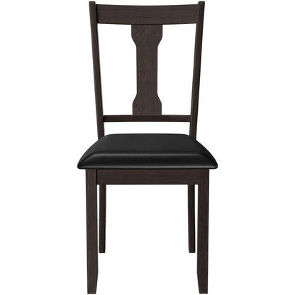 Set of 2 Dining Room Chair with Rubber Wood Frame and Upholstered Padded Seat, Brown Dining Chairs   at Gallery Canada