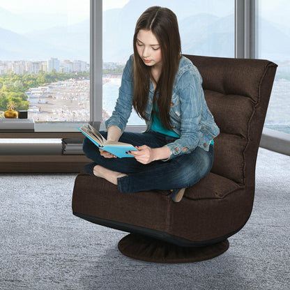 5-Position Folding Floor Gaming Chair, Brown Floor Chairs   at Gallery Canada