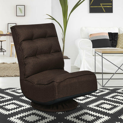 5-Position Folding Floor Gaming Chair, Brown - Gallery Canada