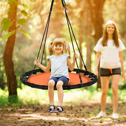 40" Kids Play Multi-Color Flying Saucer Tree Swing Set with Adjustable Heights, Orange - Gallery Canada