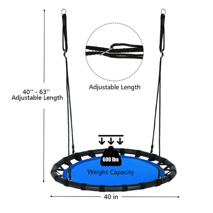 40" Flying Saucer Round Swing Kids Play Set, Blue - Gallery Canada