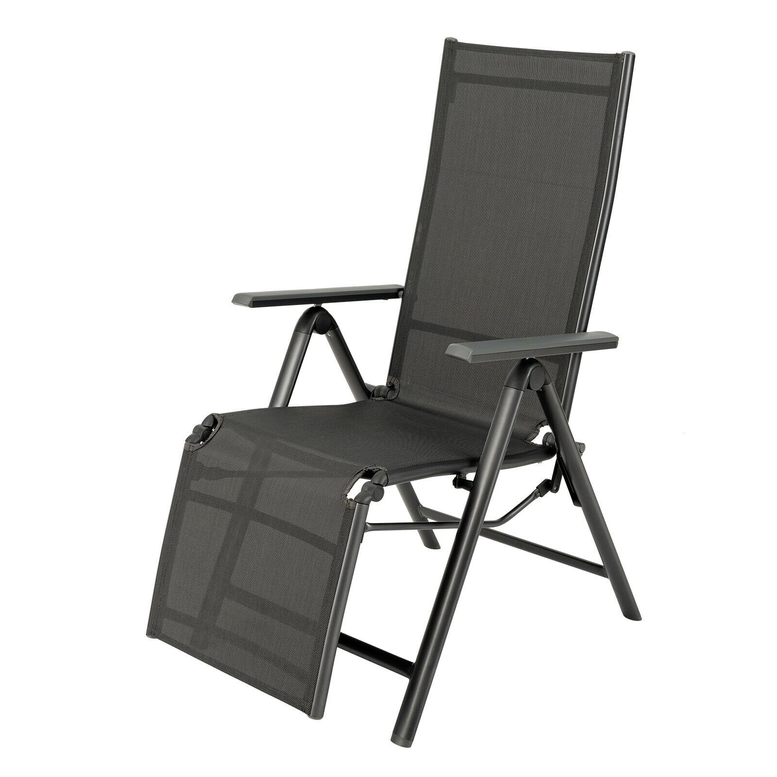 Aluminum Frame Outdoor Foldable Reclining Chair, Gray Beach & Lawn Chairs   at Gallery Canada