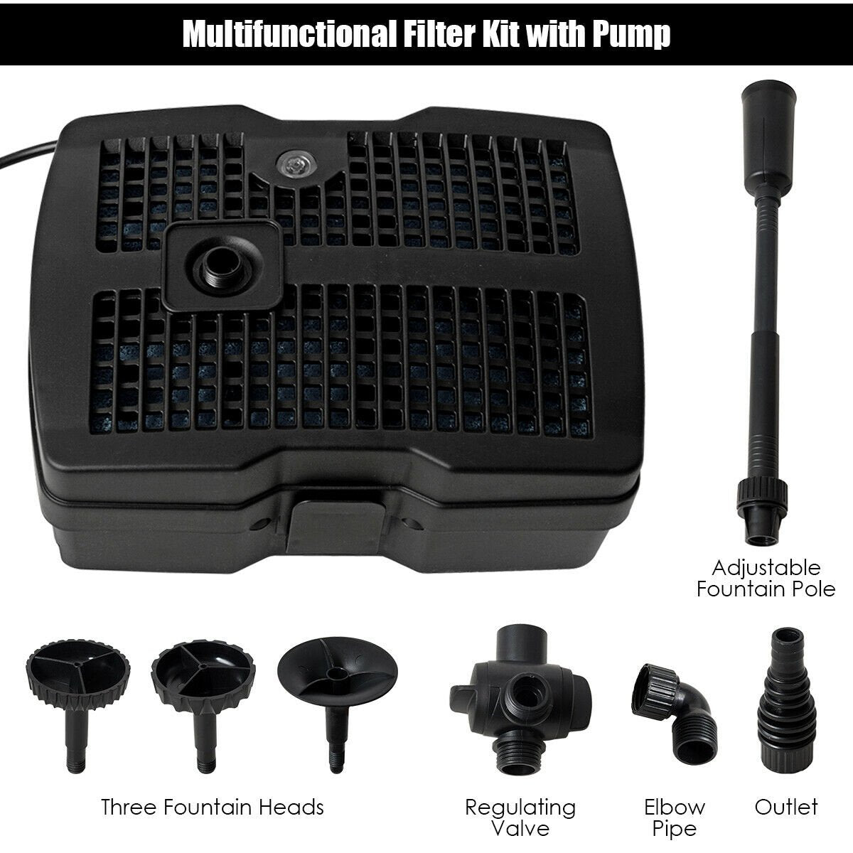 All-in-One 660 GPH Pond Filter Pump with Sterilizer and Fountain Jet, Black Watering & Irrigation   at Gallery Canada