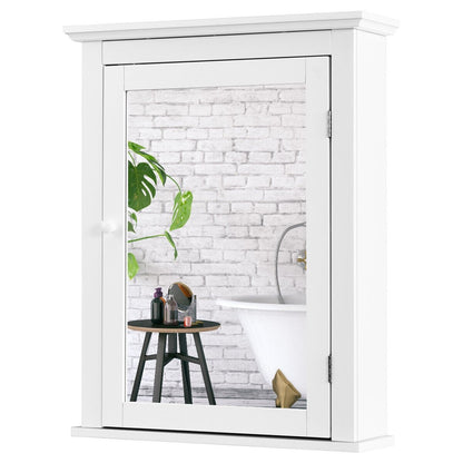 Bathroom Mirror Cabinet Wall Mounted Adjustable Shelf Medicine Storage, White Wall Cabinets   at Gallery Canada