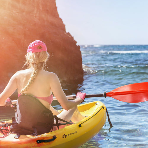 Single Sit-on-Top Kayak with Detachable Aluminum Paddle, Yellow