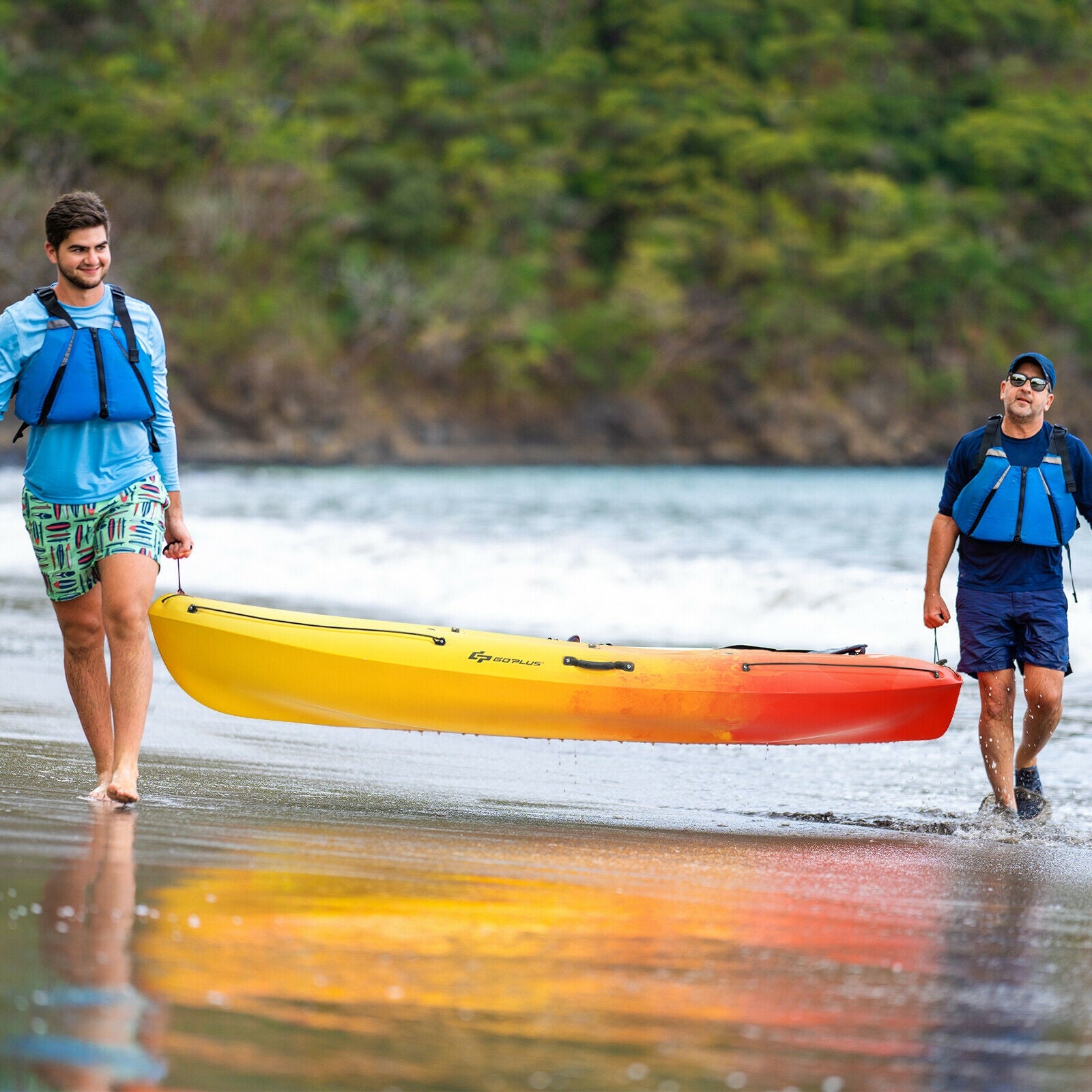 Single Sit-on-Top Kayak with Detachable Aluminum Paddle, Yellow Surfing at Gallery Canada