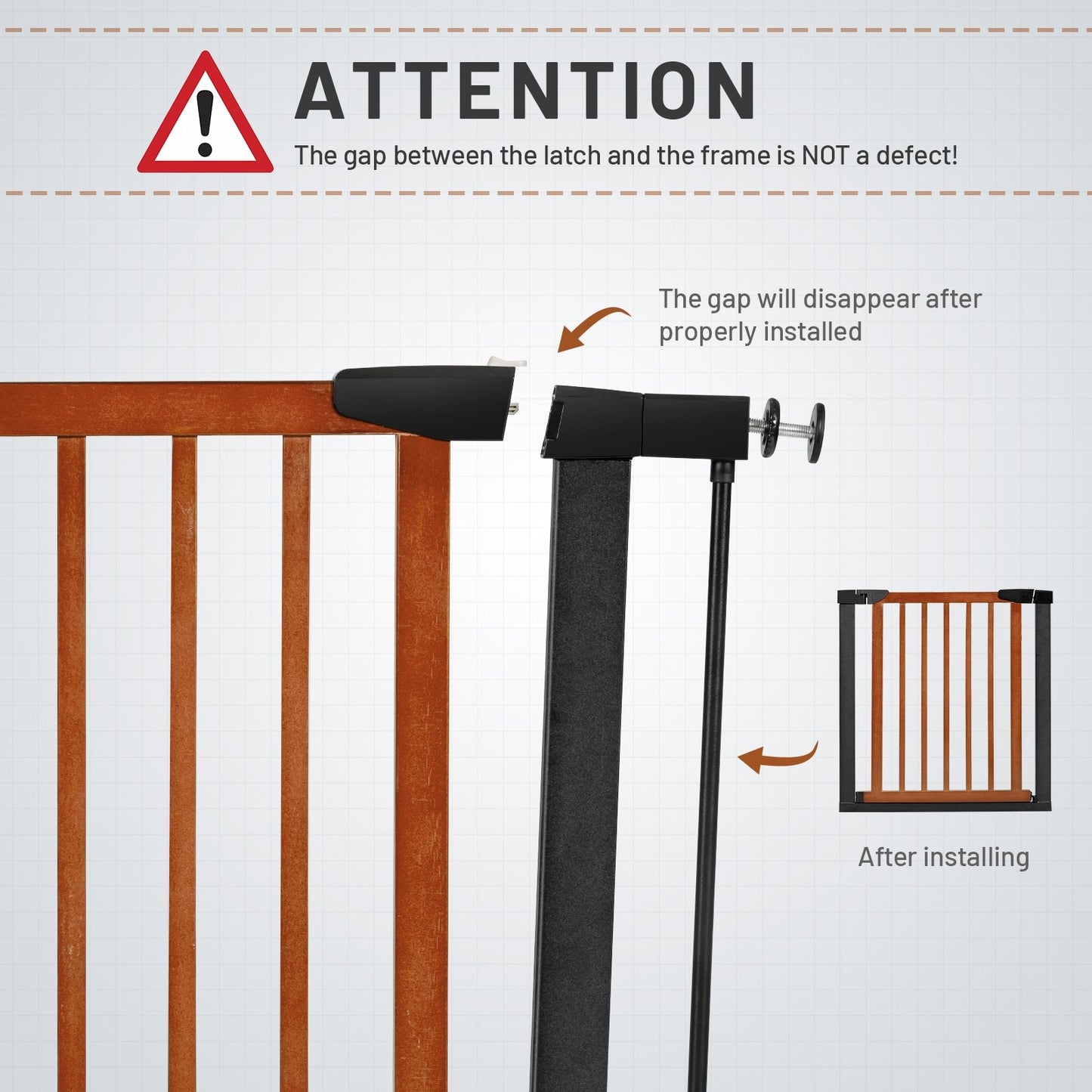 Extendable Safety Gate for Baby and Pet, Brown - Gallery Canada