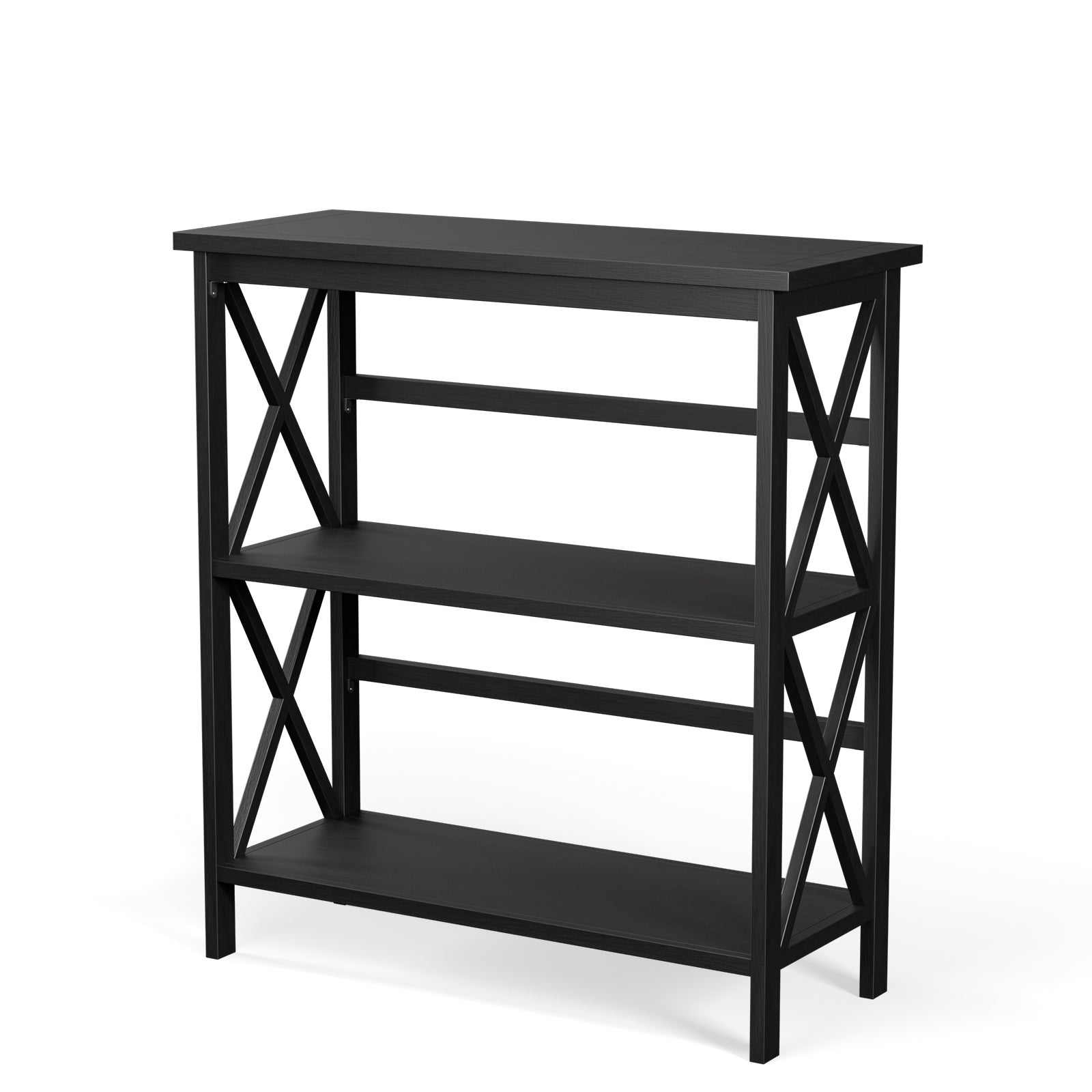 3-Tier Multi-Functional Storage Shelf Units Wooden Open Bookcase and Bookshelf, Black Bookcases Black  at Gallery Canada