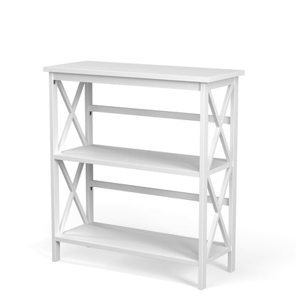 3-Tier Multi-Functional Storage Shelf Units Wooden Open Bookcase and Bookshelf, White Bookcases White  at Gallery Canada