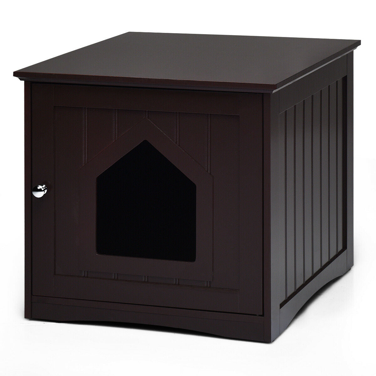 Sidetable Nightstand Weatherproof Multi-function Cat House, Brown Cat Houses at Gallery Canada