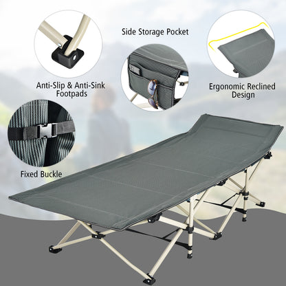 Wide Foldable Camping Cot with Carry Bag, Gray Camping Furniture   at Gallery Canada