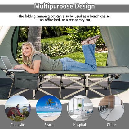 Wide Foldable Camping Cot with Carry Bag, Gray Camping Furniture   at Gallery Canada