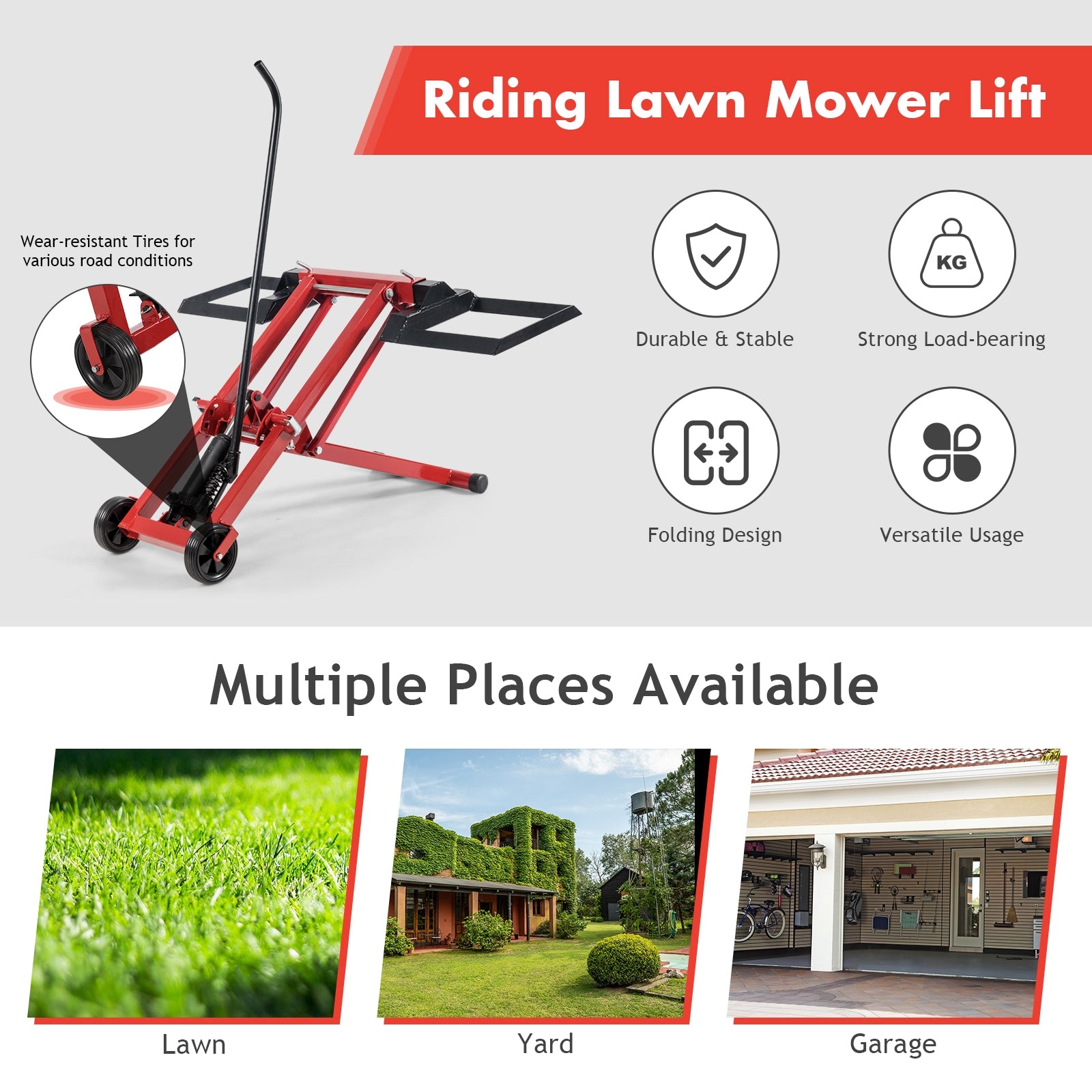Hydraulic Lawnmower Lift Jack for Tractors and Zero Turn Riding Lawn Mowers Lawn Care Tools at Gallery Canada