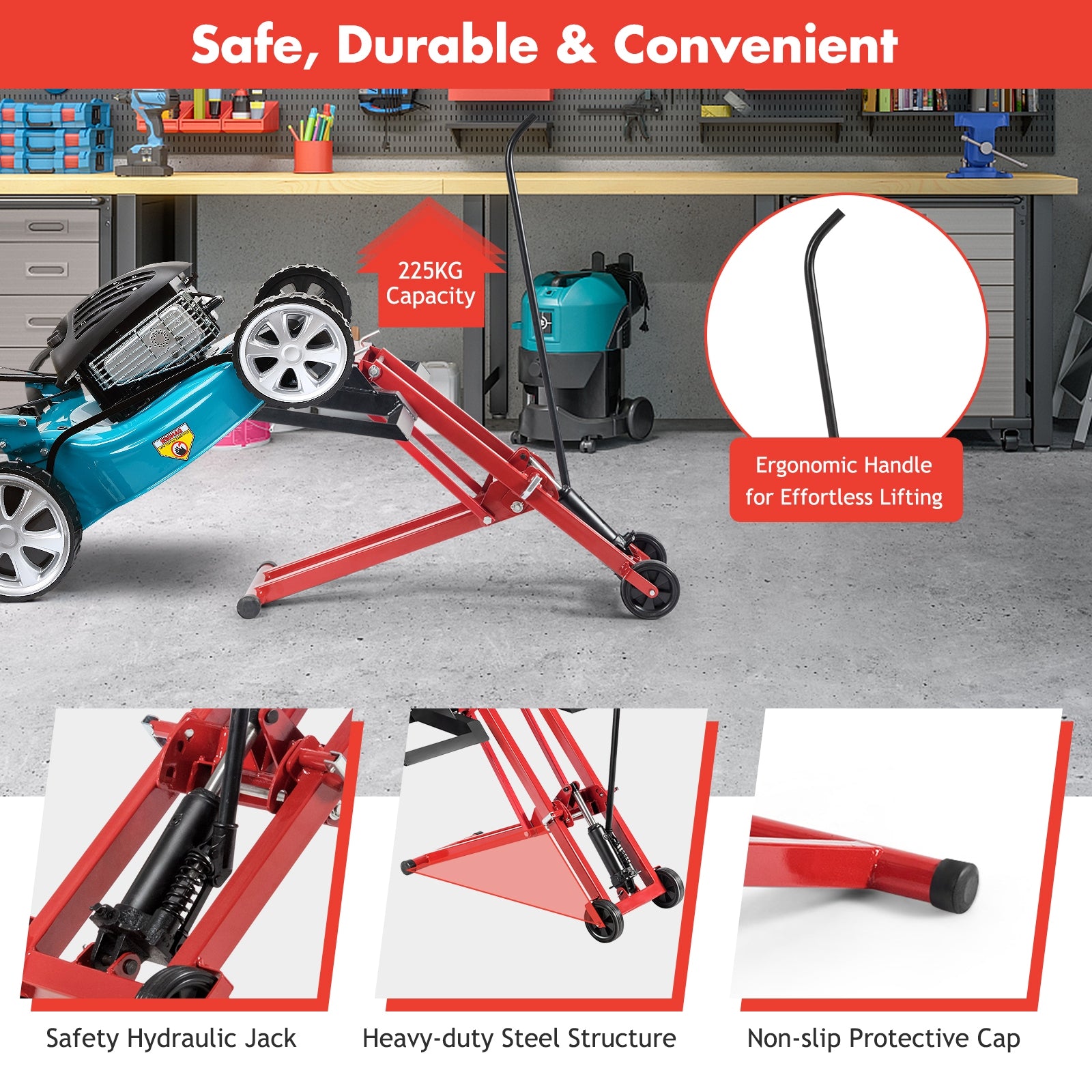 Hydraulic Lawnmower Lift Jack for Tractors and Zero Turn Riding Lawn Mowers Lawn Care Tools at Gallery Canada