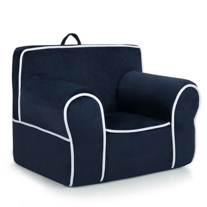 Upholstered Kids Sofa with Velvet Fabric and High-Quality Sponge, Navy Kids Chairs & Seating   at Gallery Canada