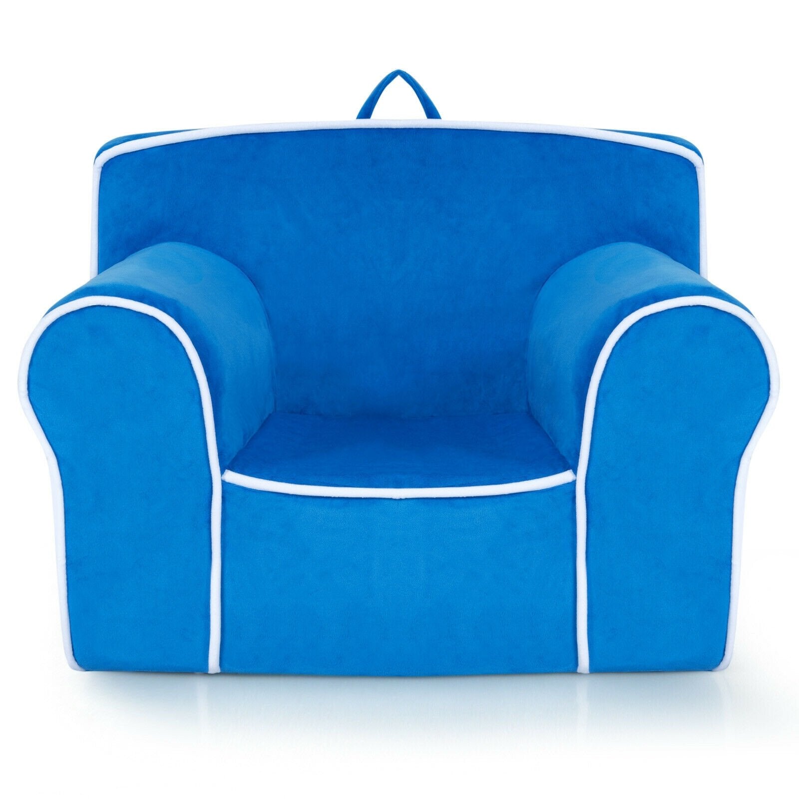 Upholstered Kids Sofa with Velvet Fabric and High-Quality Sponge, Blue Kids Chairs & Seating   at Gallery Canada