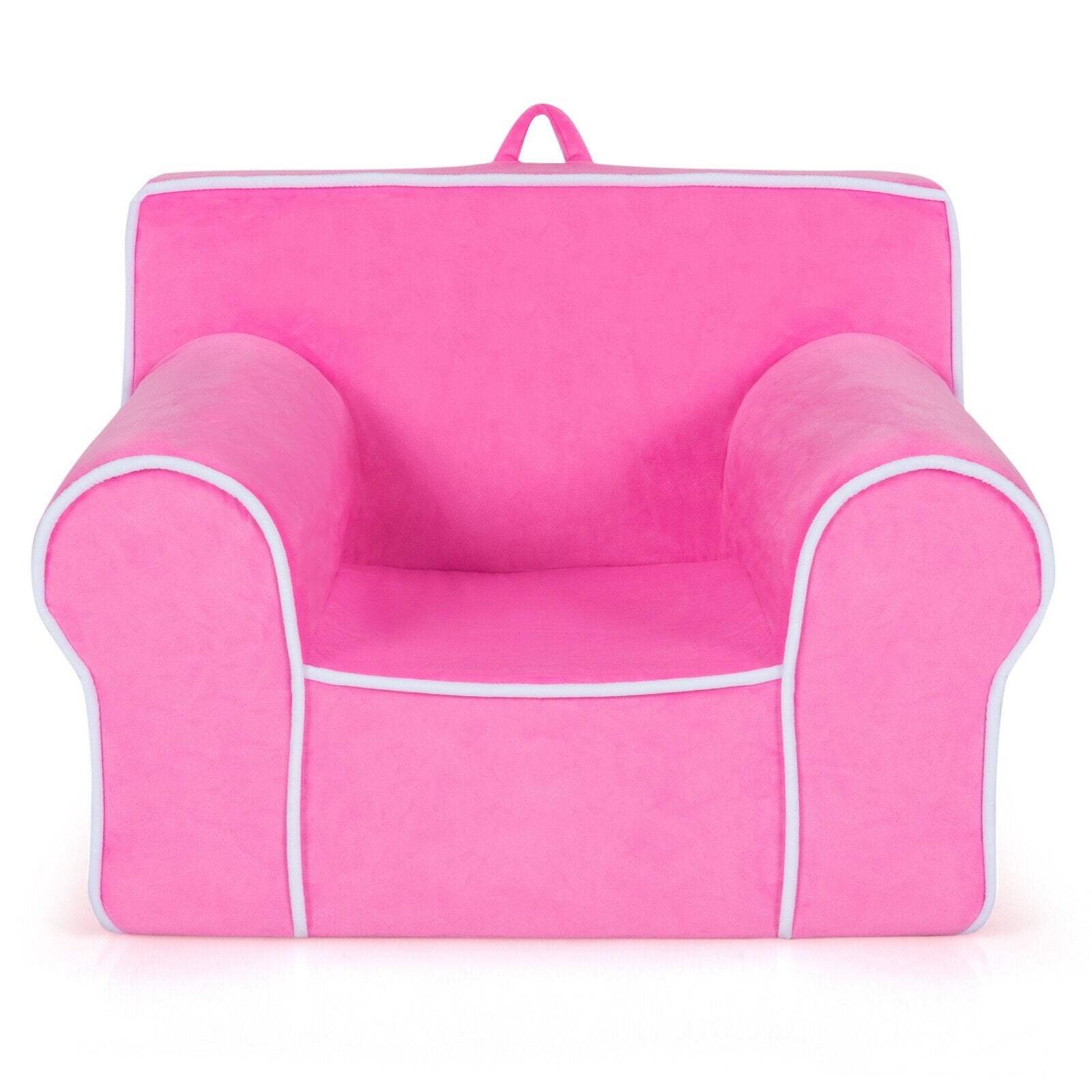 Upholstered Kids Sofa with Velvet Fabric and High-Quality Sponge, Pink - Gallery Canada