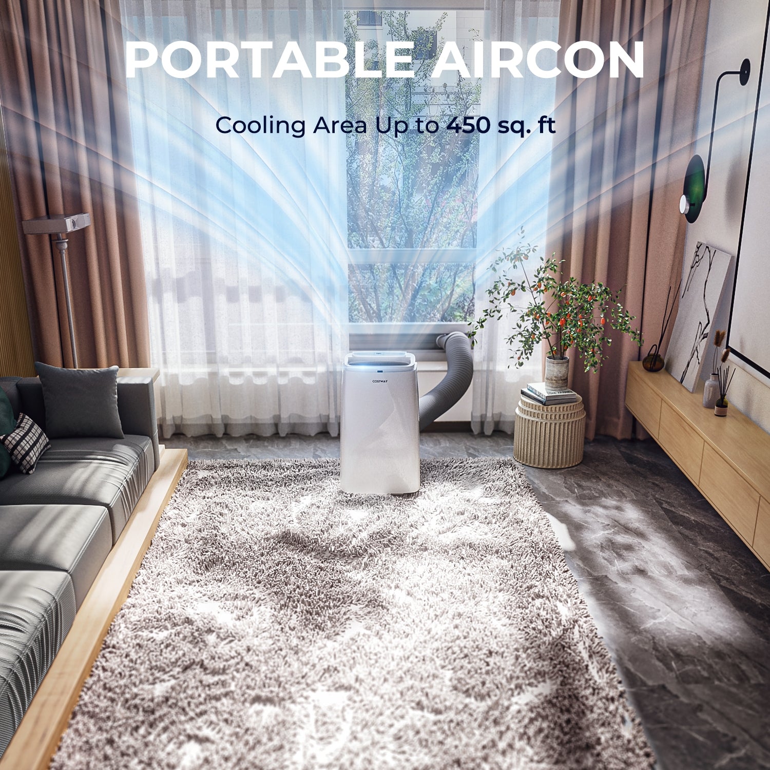 12000BTU 3-in-1 Portable Air Conditioner with Remote, White Portable Air Conditioners at Gallery Canada