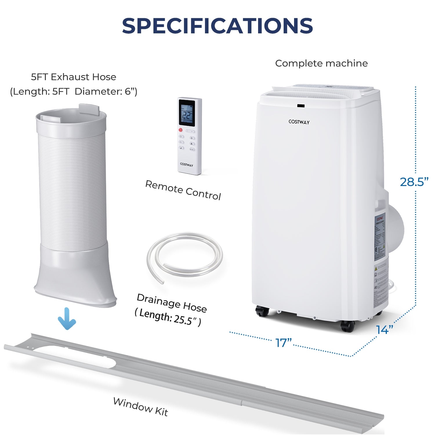 12000BTU 3-in-1 Portable Air Conditioner with Remote, White Portable Air Conditioners at Gallery Canada