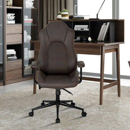 High Adjustable Back Executive Office Chair with Armrest, Brown Executive Chairs   at Gallery Canada