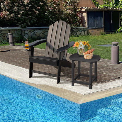 Outdoor Adirondack Chair with Built-in Cup Holder for Backyard Porch, Black Adirondack Chairs   at Gallery Canada