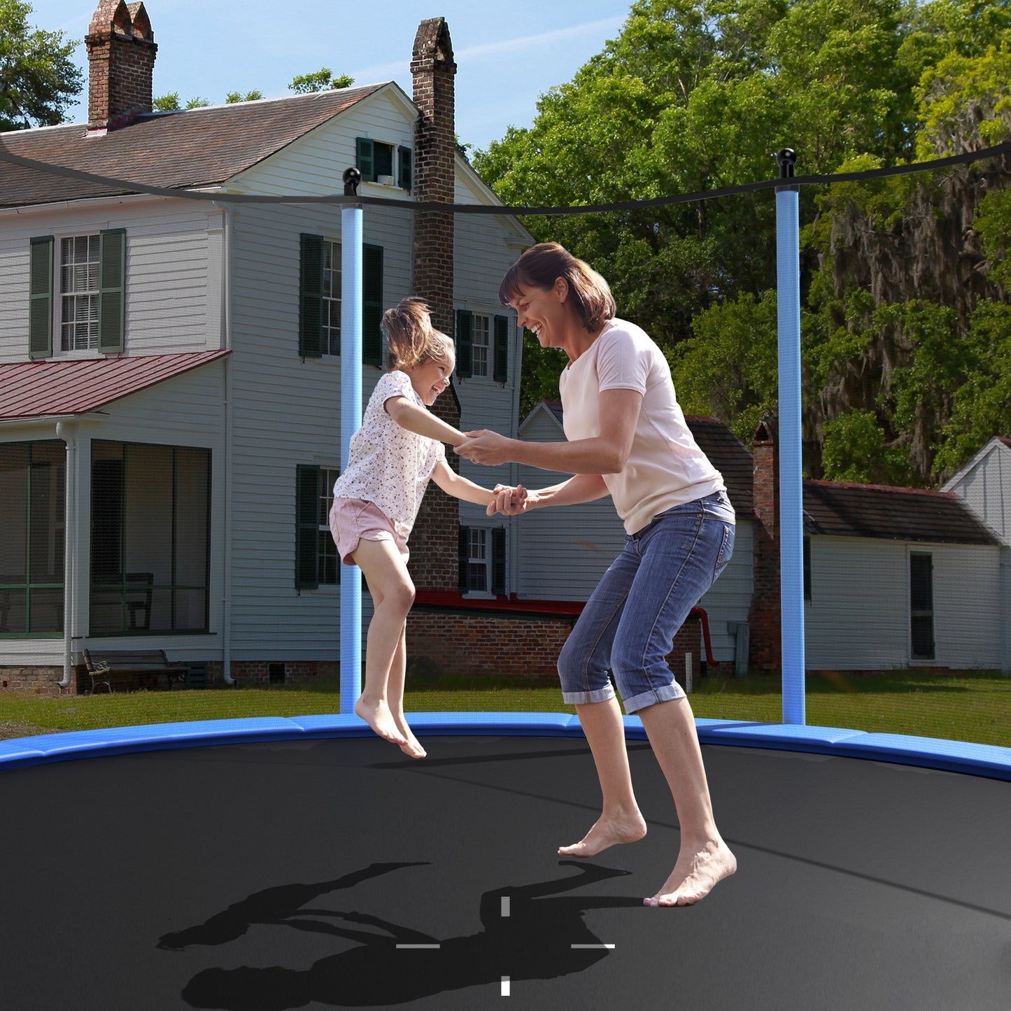 Outdoor Trampoline with Safety Closure Net-12 ft, Blue Trampolines   at Gallery Canada