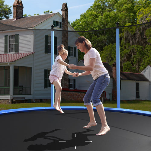 Outdoor Trampoline with Safety Closure Net-12 ft, Blue