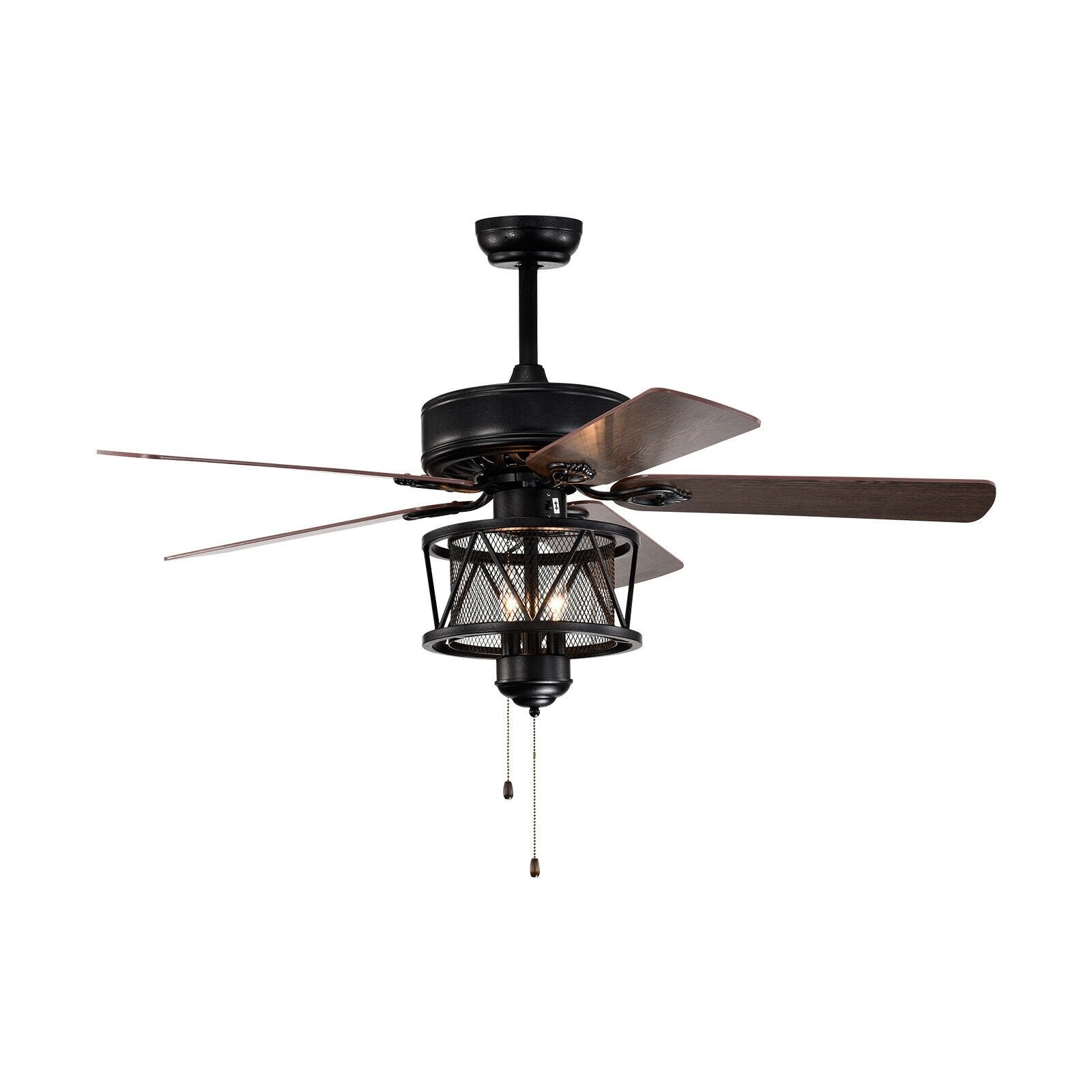 50 Inches Ceiling Fan with Lights Reversible Blades and Pull Chain Control, Black Ceiling Fans   at Gallery Canada