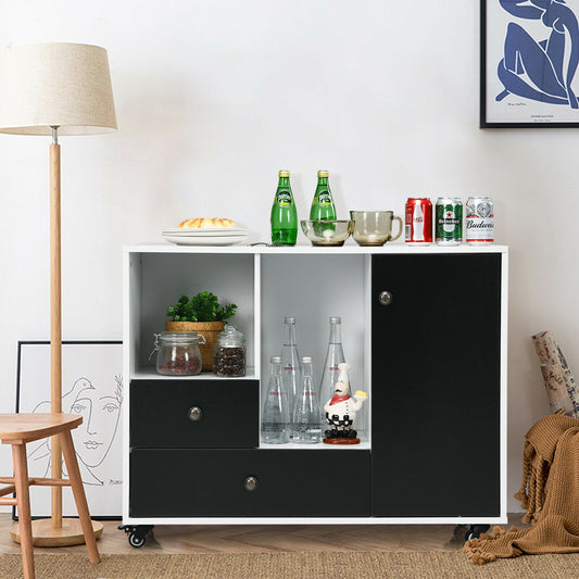 Lateral Mobile Filing Cabinet with 2 Drawers, Black File Cabinets Black at Gallery Canada