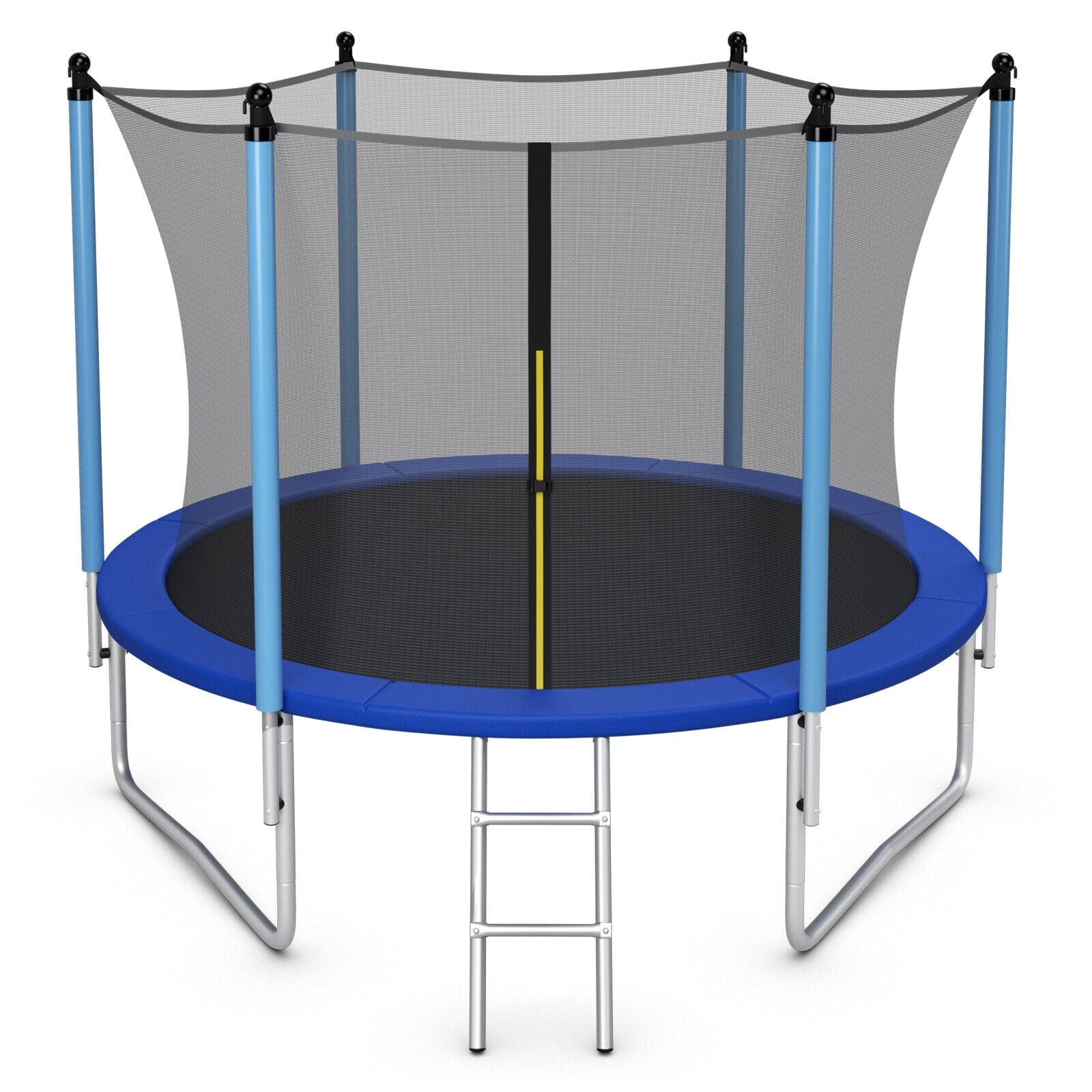 14 Feet Jumping Exercise Recreational Bounce Trampoline with Safety Net, Blue Trampolines at Gallery Canada